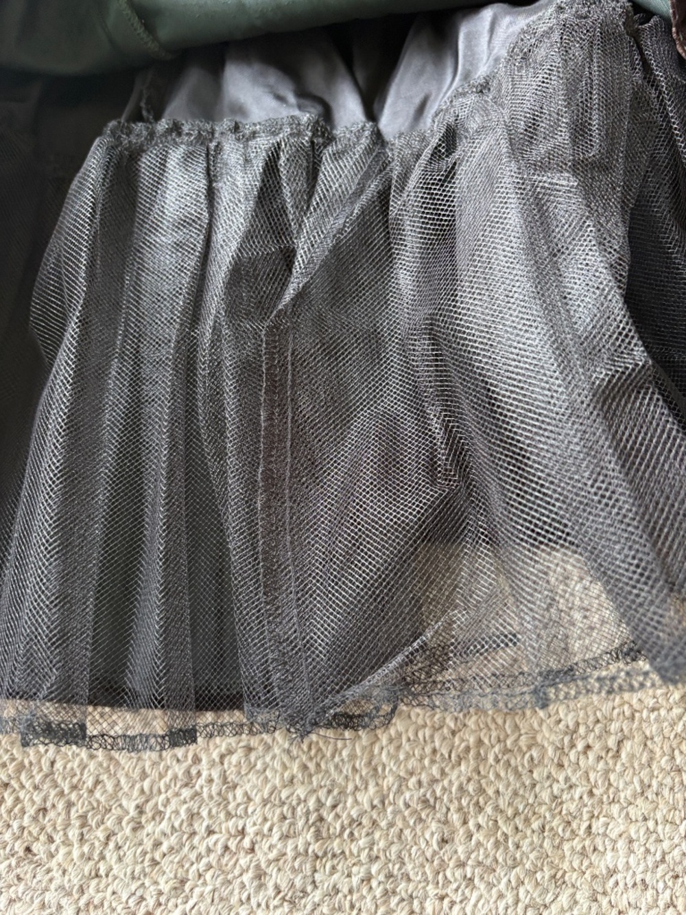 Vintage NWT Rampage Dark Green Velvet Dress 7 Off-Shoulder Gold Lace Trim Glam - Picture 5 of 13